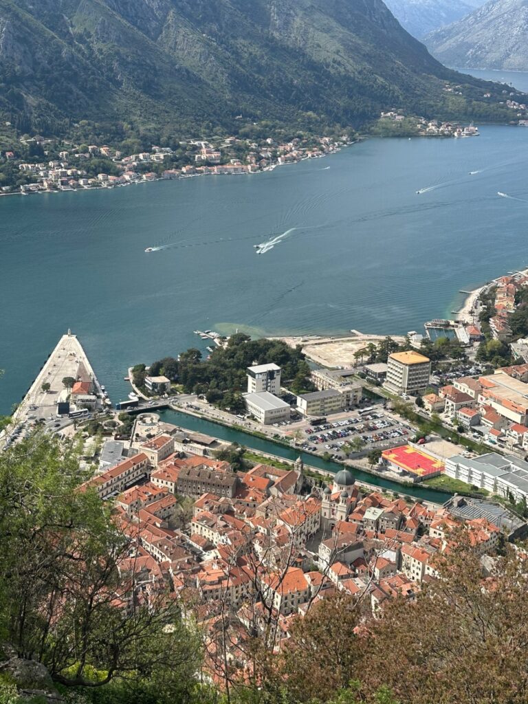 Kotor Fortress in Montenegro, view from the top